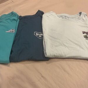 Billabong Kids' Teal, Navy, and Light Blue Tees bundle